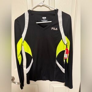 Fila Sport Shirt with Media Pocket & Wicking Size S NWT